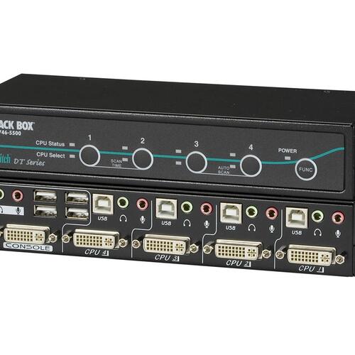 Black Box Desktop Kvm Switch - Dvi-i With Transparent Usb 2.0, Audio, 4-port, Gsa, Taa (KV9604A)