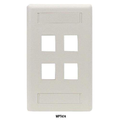 Black Box Keystone Wallplate - Single-gang, 1-port, Office White, Gsa, Taa (WPT456)