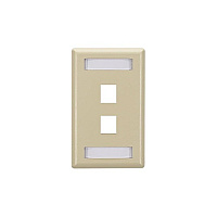 Black Box Keystone Wallplate - Single-gang, 2-port, Ivory, Gsa, Taa (WPT460)