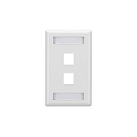 Black Box Keystone Wallplate - Single-gang, 2-port, White, Gsa, Taa (WPT464)