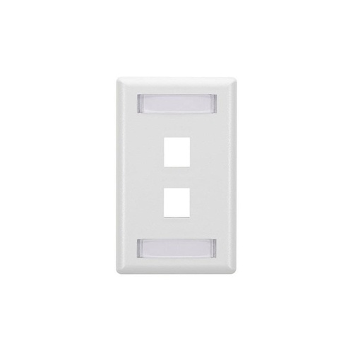Black Box Keystone Wallplate - Single-gang, 2-port, White, Gsa, Taa (WPT464)