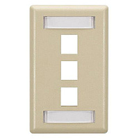 Black Box Keystone Wallplate - Single-gang, 3-port, Ivory, Gsa, Taa (WPT466)