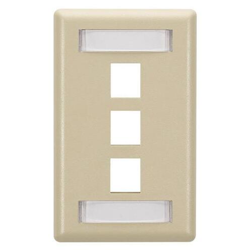 Black Box Keystone Wallplate - Single-gang, 3-port, Ivory, Gsa, Taa (WPT466)