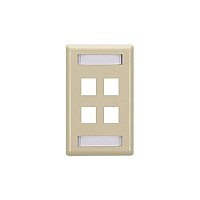 Black Box Keystone Wallplate - Single-gang, 4-port, Ivory, Gsa, Taa (WPT472)