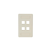 Black Box Keystone Wallplate - Single-gang, 4-port, Office White, Gsa, Taa (WPT474)