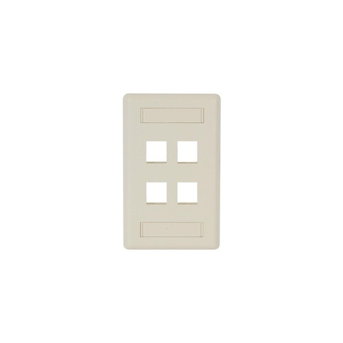 Black Box Keystone Wallplate - Single-gang, 4-port, Office White, Gsa, Taa (WPT474)