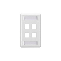 Black Box Keystone Wallplate - Single-gang, 4-port, White, Gsa, Taa (WPT476)