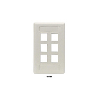 Black Box Keystone Wallplate - Single-gang, 6-port, Office White, Gsa, Taa (WPT480)