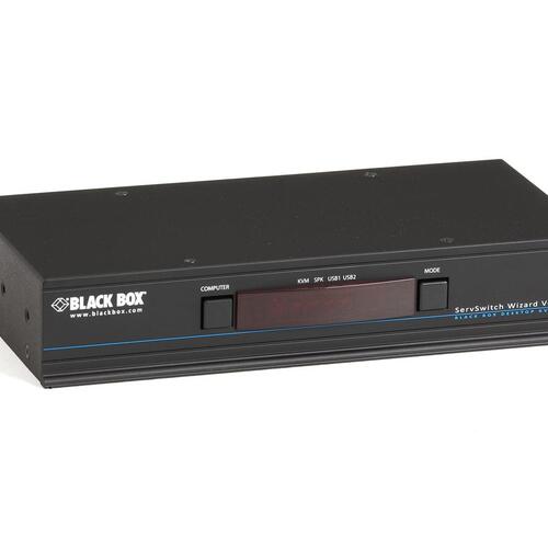 Black Box Kvm Switch - Single-head, Vga, Usb True Emulation, Audio, 4-port , Gsa, Taa (KV3004A)