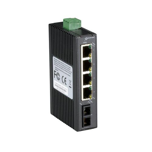 Black Box Fast Ethernet Hardened Temperature Switch(4)10/100-mbps Copper Rj45,(1)100-mbps Singlemode Fiber,1300nm,20km,sc,gsa,taa (LBH120AH20KSC)