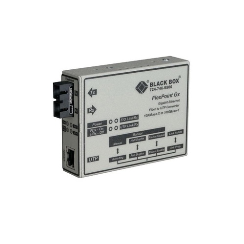 Black Box Gigabit Ethernet Media Converter-1000-mbps Copper To 1000-mbps Multimode Fiber, 850nm, 0.3km, Sc, Gsa, Taa (LMC1003AR3)