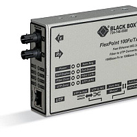 Black Box Fast Ethernet (100-mbps) Media Converter - 100-mbps Copper To 100-mbps Singlemode Fiber, 1310nm, 25km, St, Gsa, Taa (LMC213ASMSTR2)