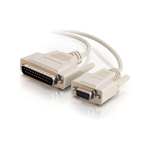 C2G 6 Ft At Serial Modem Cable Db9f/db25m (02518)