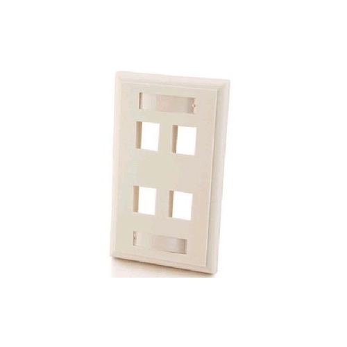 C2G 4-port Keystone Wallplate White (03413)
