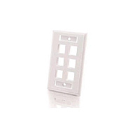 C2G 6-port Keystone Wallplate White (03414)