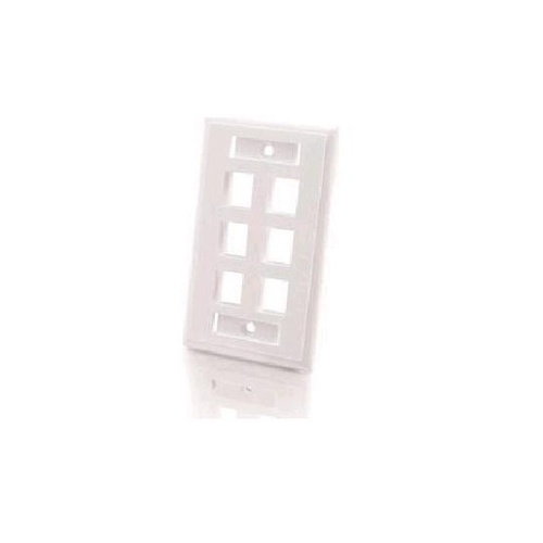 C2G 6-port Keystone Wallplate White (03414)