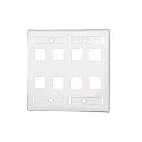C2G 8-port Keystone Wallplate White (03415)