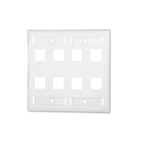 C2G 8-port Keystone Wallplate White (03415)