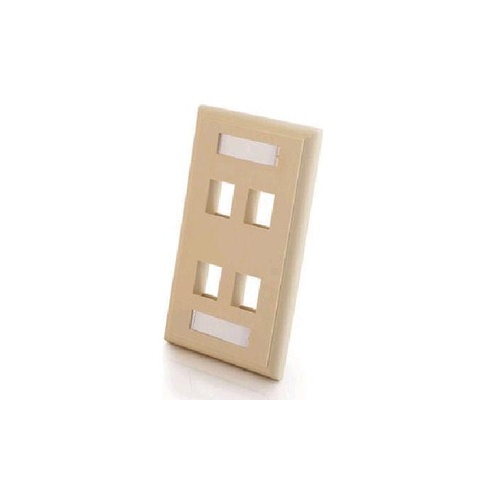 C2G 4-port Keystone Wallplate Ivory (03713)