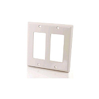 C2G Dual Gane Decora Wallplate White (03728)