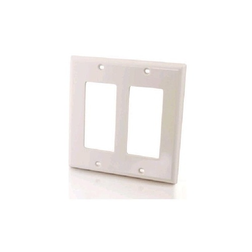 C2G Dual Gane Decora Wallplate White (03728)
