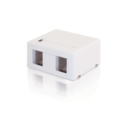 C2G Keystone Jack Surface Mntbox 2-port Wht (03833)