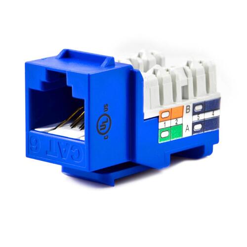 Weltron Cat6 110 Type Keystone Jack Blue (44678C6BL)