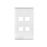 Weltron 4 Port Single Gang Keystone Faceplace Wh (44794WH)