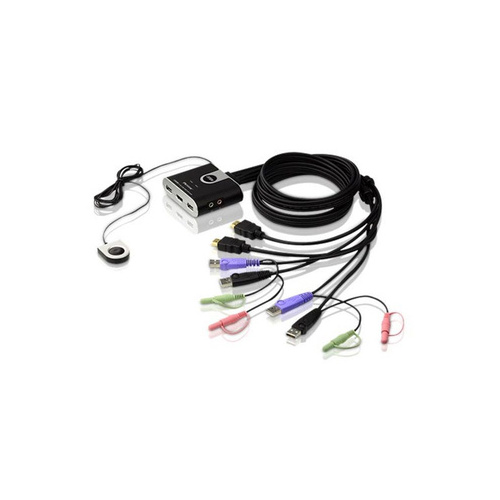 Aten 2-port Hd Usb Cable Kvm W/ Video (CS692)