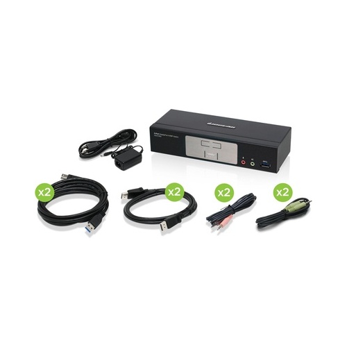 Iogear 2-port Displayport1.2 Kvmp W/usb3.1 Hub (GCS1932)