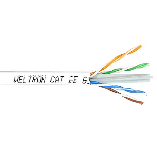 Weltron 1000ft White Cat6 Solid Cable Utp Cmr (T2404L6WH)