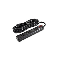 Weltron 6 Outlet Power Strip Plastic 750j 20 Ft (WSP600PLF20BK)