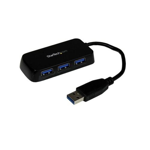 StarTech Portable 4 Port Mini Usb 3.0 Hub - Black (ST4300MINU3B)