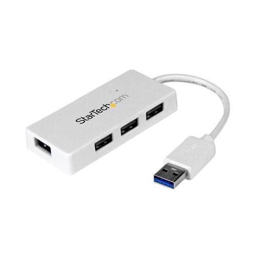 StarTech Portable 4 Port Mini Usb 3.0 Hub - White (ST4300MINU3W)