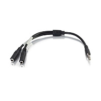 C2G 6inch 4pin 3.5mm M To Dual 3.5mm F (27394)