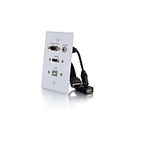 C2G Hdmi Vga 3.5mm+usb 1gang Wall Plate (39706)