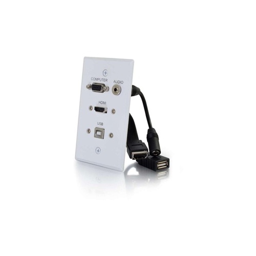 C2G Hdmi Vga 3.5mm+usb 1gang Wall Plate (39706)