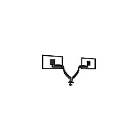 Chief Manufacturing K1 Desk Mnt Dual Disp Dual 2l Arms/blk (K1D220B)
