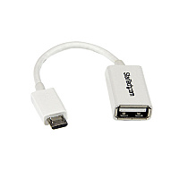 StarTech 5in White Micro Usb To Usb Otg Adapter (UUSBOTGW)