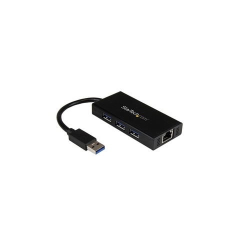 StarTech Portable Usb 3.0 Hub W/ Gigabit Ethernet (ST3300GU3B)