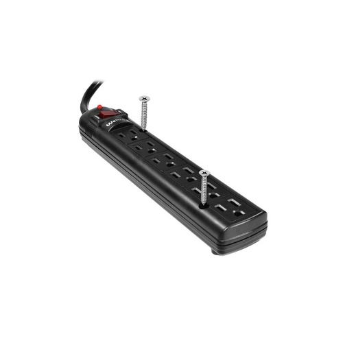 Weltron 6 Outlet Easy-mount Surge Protector (WSP600PLF6BKRA)