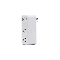 Monoprice 2 Outlet Power Wall Tap With 2 Port 2.4 Usb Charger_ White (27865)
