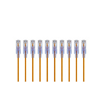 Monoprice Slimrun Cat6a Ethernet Patch Cable - Snagless Rj45_ Utp_ Pure Bare Copper Wire_ 10g_ 30awg_ 2ft_ Yellow_ 10-pack (29443)