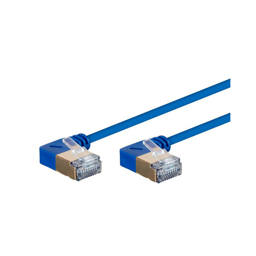 Monoprice Slimrun Cat6a 90 Degree 36awg S/stp Ethernet Network Cable_ 2ft Blue (31017)