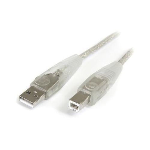 Startech.Com 10 Ft Transparent Usb 2.0 Cable - A To B (USB2HAB10T)