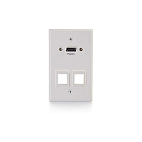 C2G Hdmi Sg Wall Plate+2 Keystones White (60161)