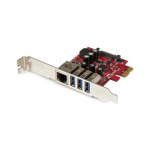 StarTech 3pt Pcie Usb 3.0 Card + Gigabit Ethernet (PEXUSB3S3GE)