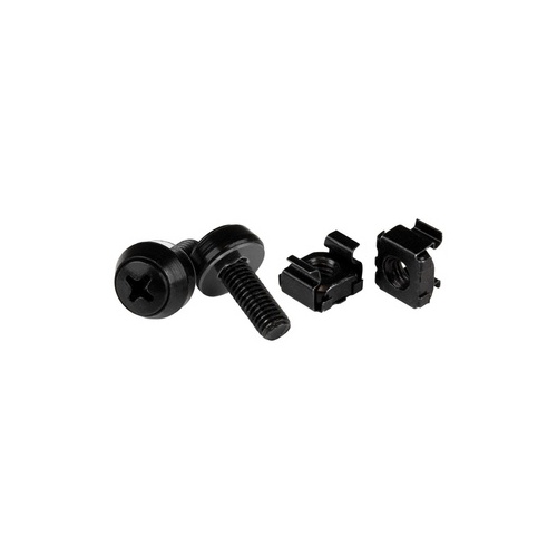 StarTech M6 Screws & Cage Nuts - 50 Pack, Black (CABSCREWM6B)
