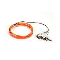 Black Box Om1 62.5-micron Multimode Fiber Optic Pigtail - 12-strand, Ofnr, Pvc, St, Orange, 3-m (9.6-ft.) (FOPT50M1ST12OR3)