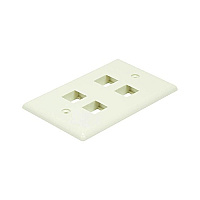 Monoprice Wall Plate For Keystone- Ivory 4 Hole (6732)